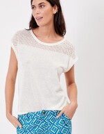 Top coton ajouré maille imprimé La Fiancée