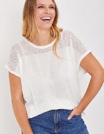 Top coton ajouré maille imprimé La Fiancée