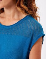 Top coton ajouré maille imprimé La Fiancée