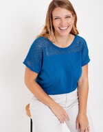 Top coton ajouré maille imprimé La Fiancée