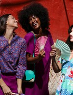 Blouse voile de coton bio col tunisien imprimé La Fiancée