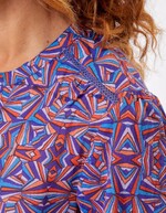 Blouse voile de coton bio col tunisien imprimé La Fiancée