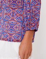 Blouse voile de coton bio col tunisien imprimé La Fiancée