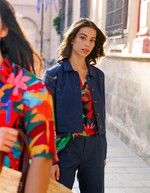 Veste courte en coton bio imprimé La Fiancée