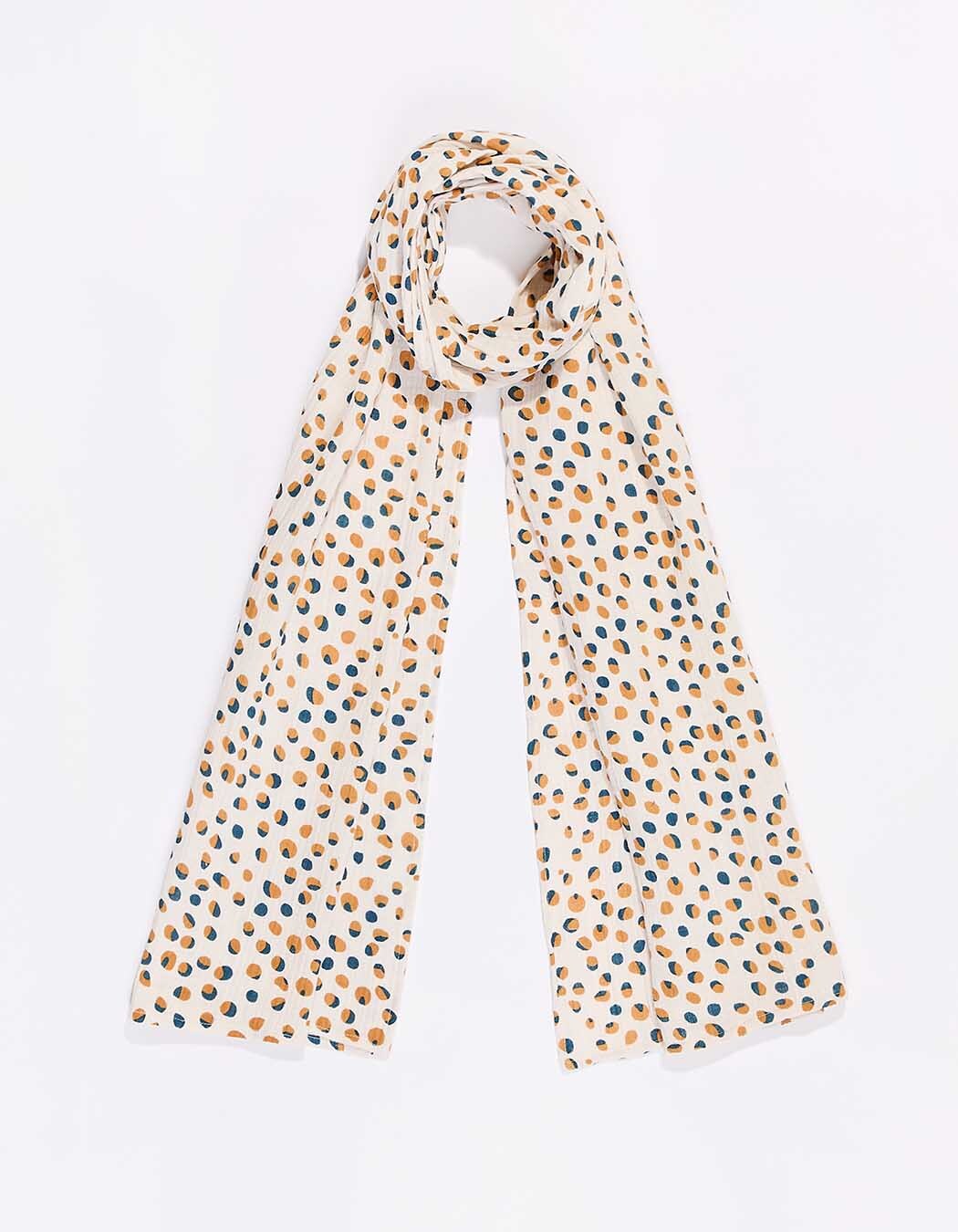 Foulard gaze de coton bio imprimé La Fiancée