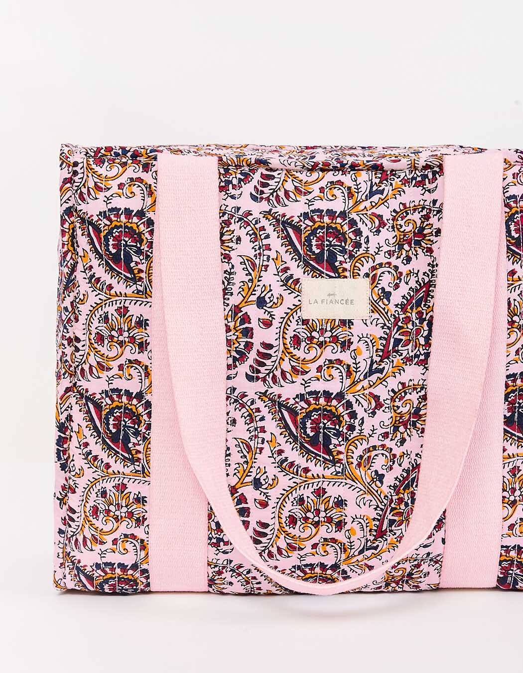 Sac cabas matelassé coton bio imprimé La Fiancée