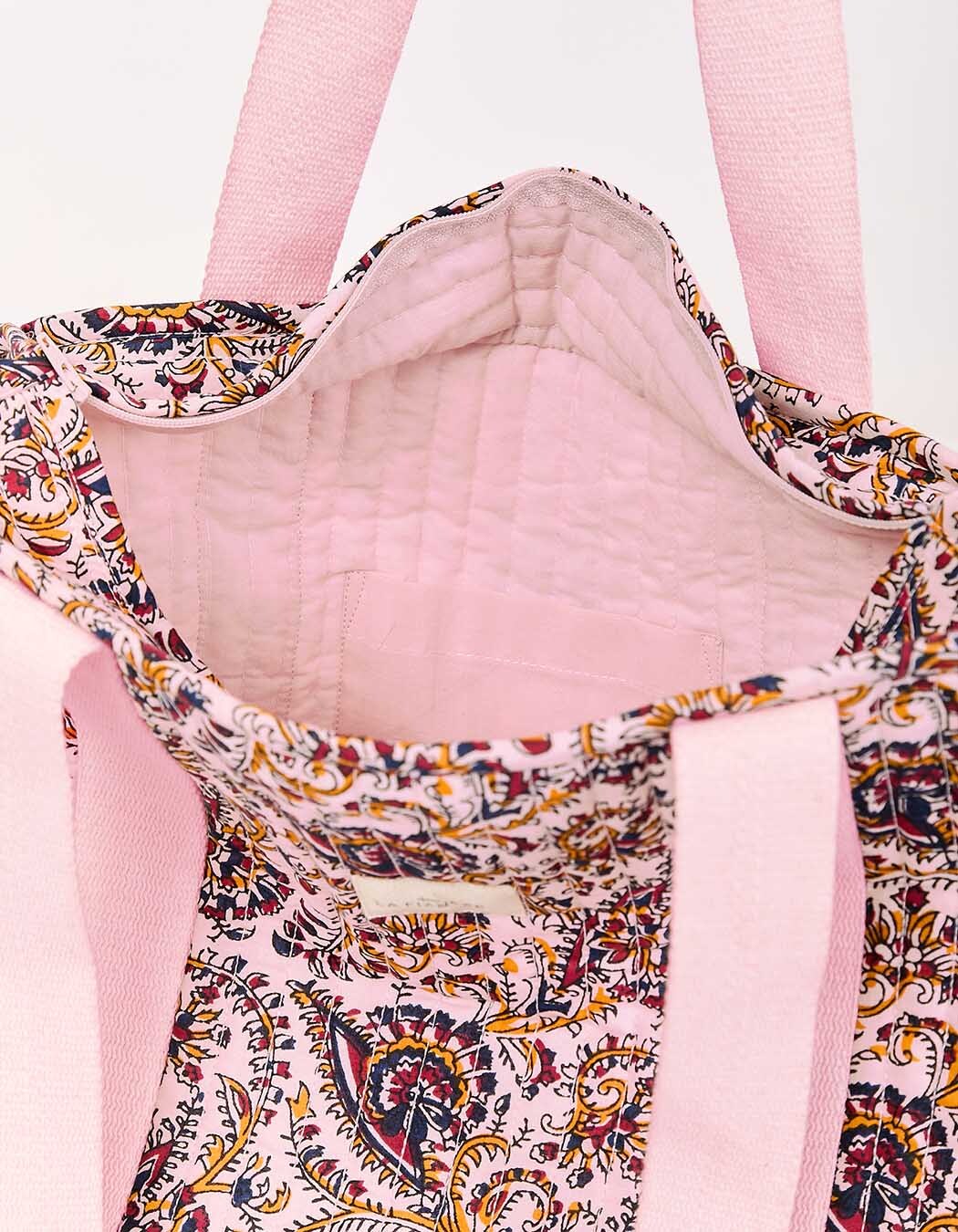 Sac cabas matelassé coton bio imprimé La Fiancée