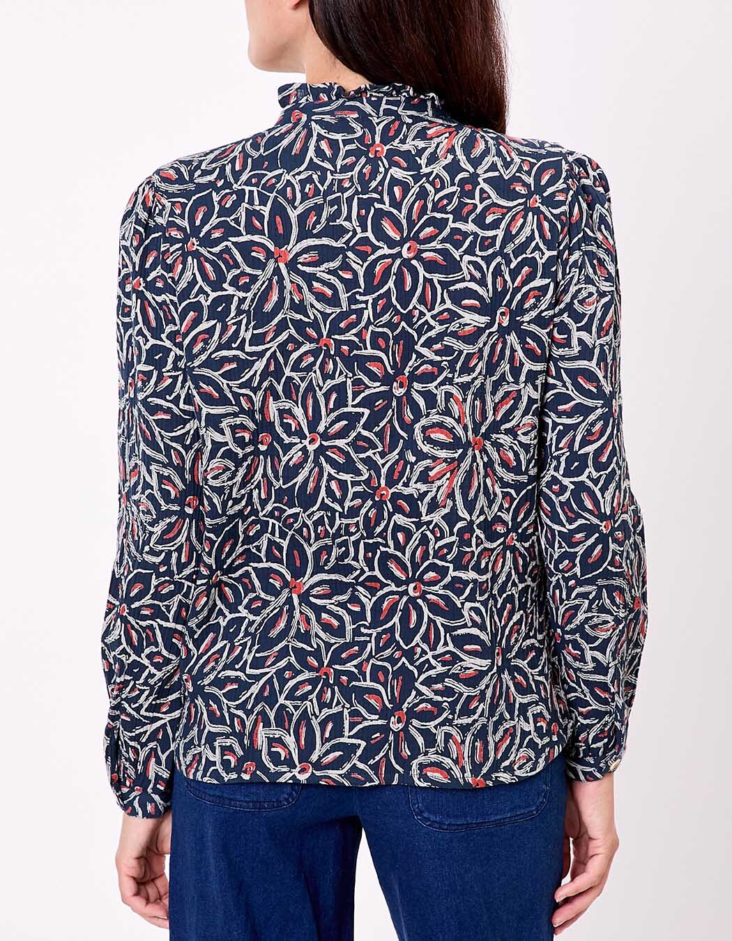 Chemise brodée gaze de coton bio imprimé La Fiancée