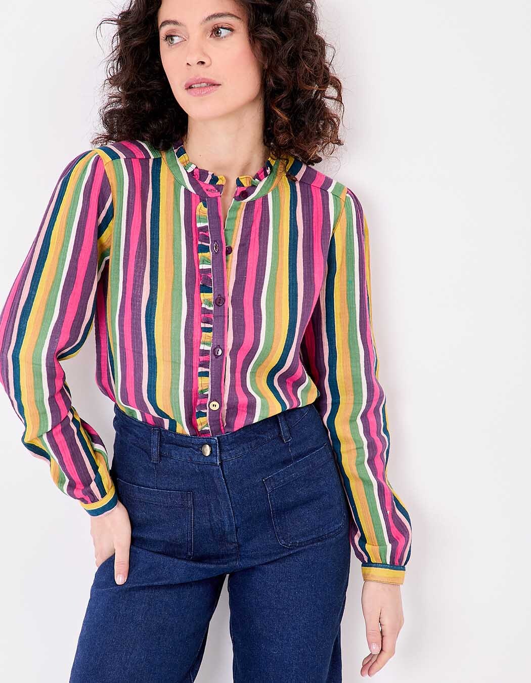 Chemise brodée gaze de coton bio imprimé La Fiancée