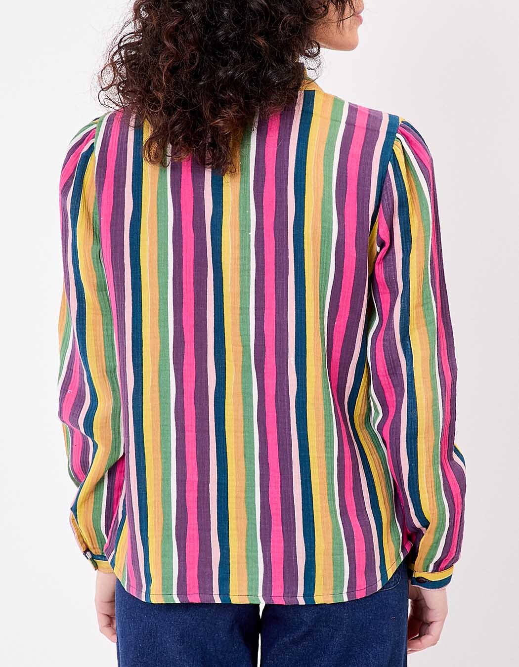 Chemise brodée gaze de coton bio imprimé La Fiancée