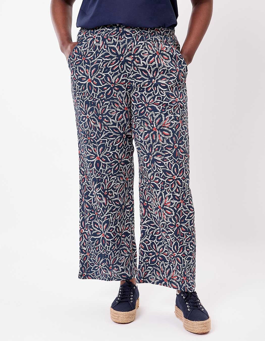 Pantalon large gaze de coton bio imprimé La Fiancée