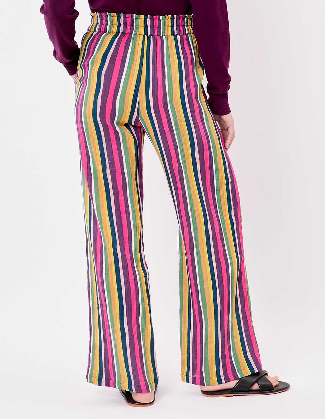 Pantalon large gaze de coton bio imprimé La Fiancée