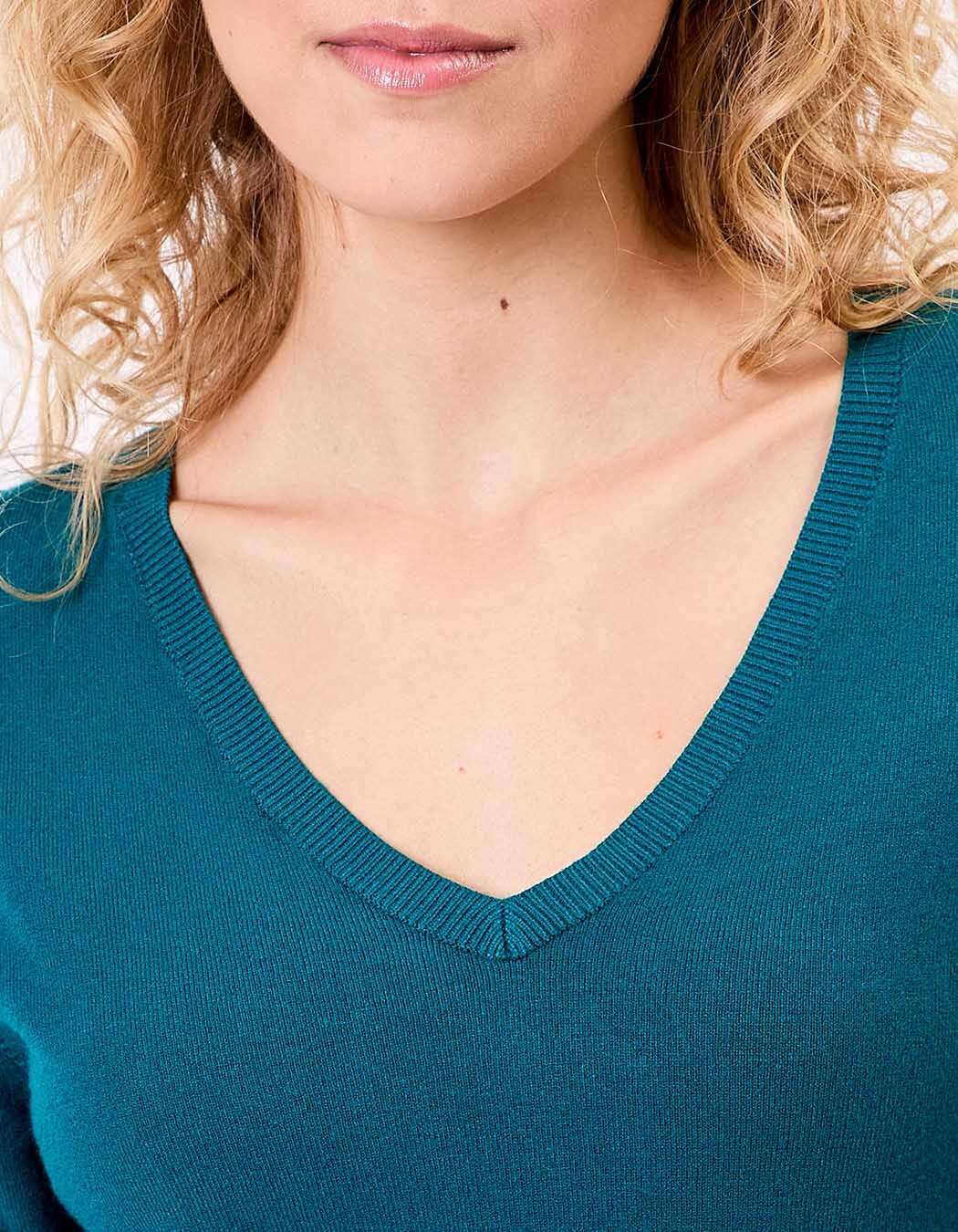 Pull maille col V femme imprimé La Fiancée