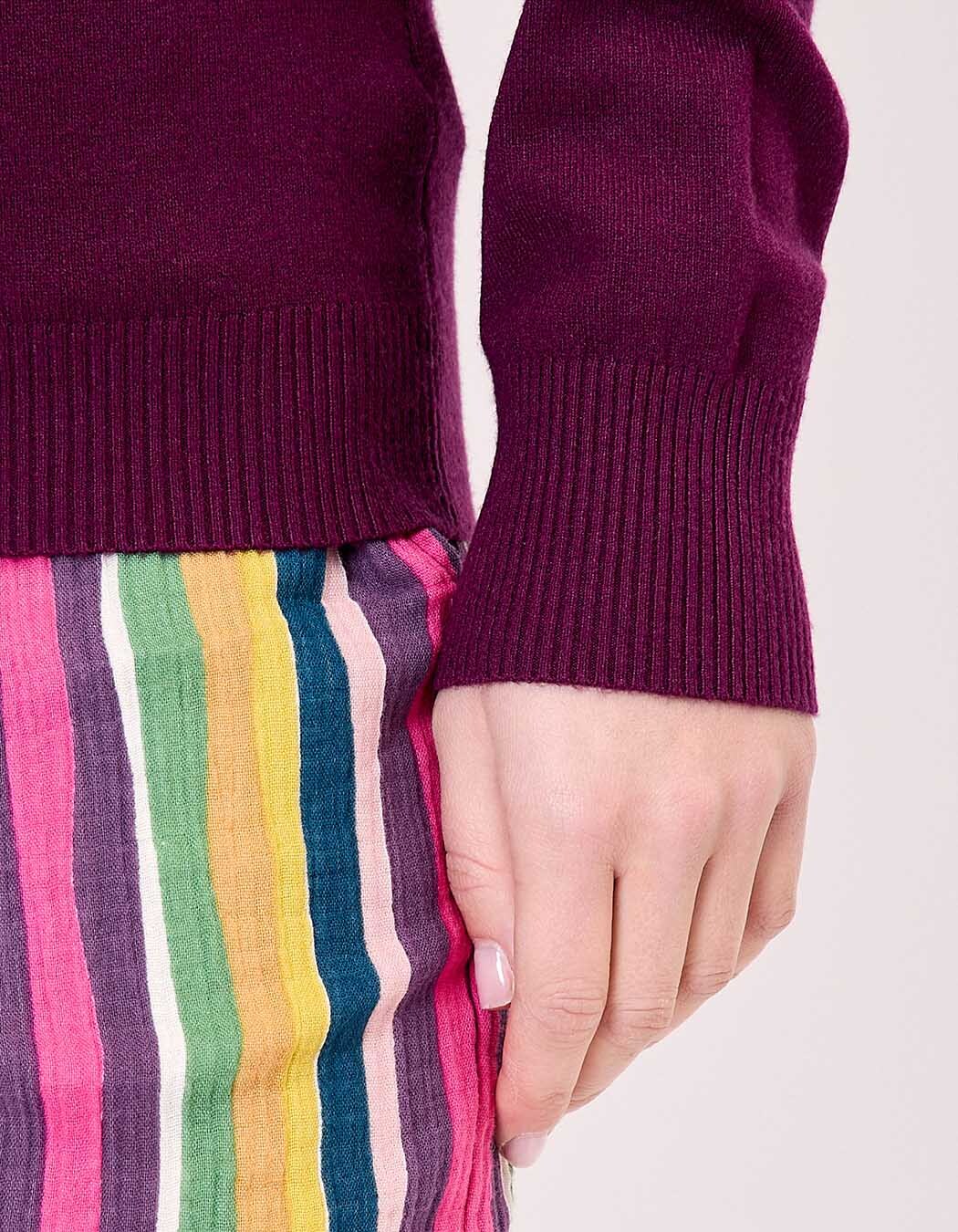 Pull maille col V femme imprimé La Fiancée