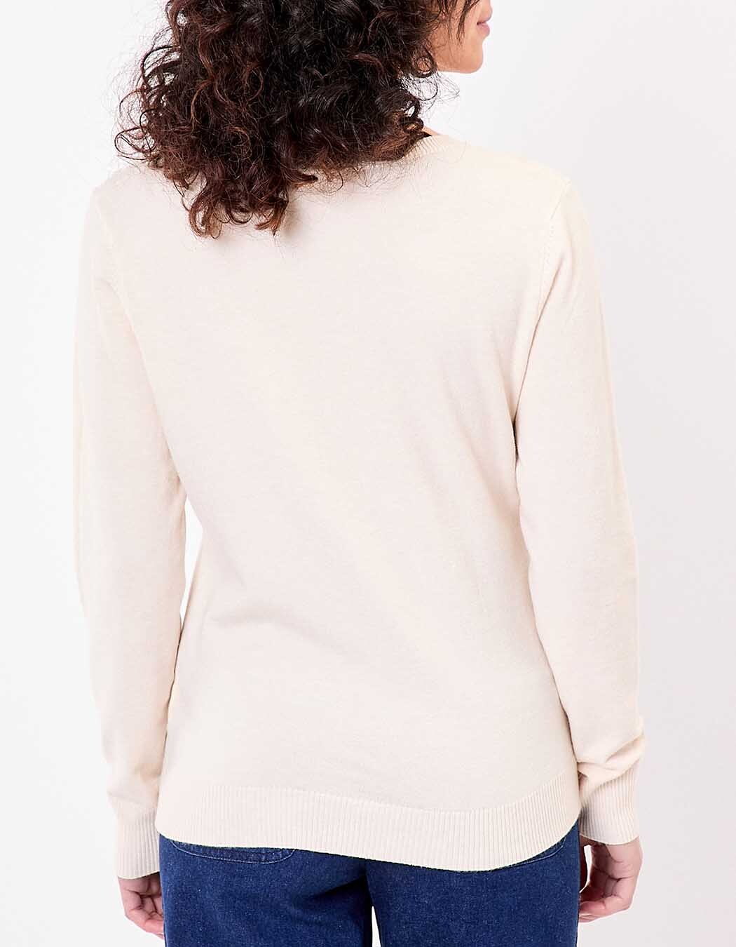Pull maille col V femme imprimé La Fiancée