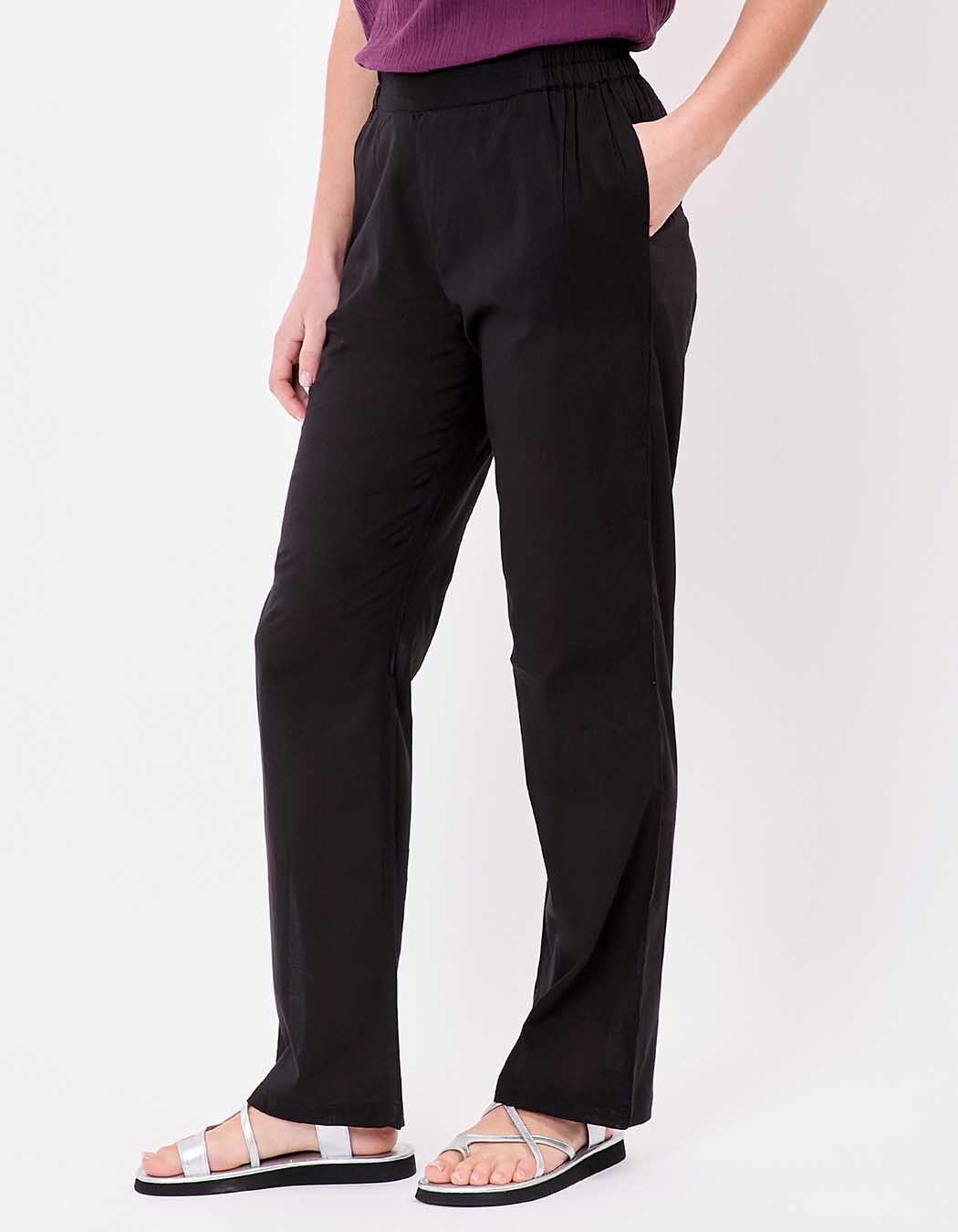 Pantalon droit voile de coton bio imprimé La Fiancée