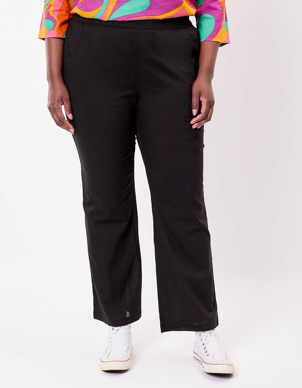 Pantalon droit voile de coton bio imprimé La Fiancée