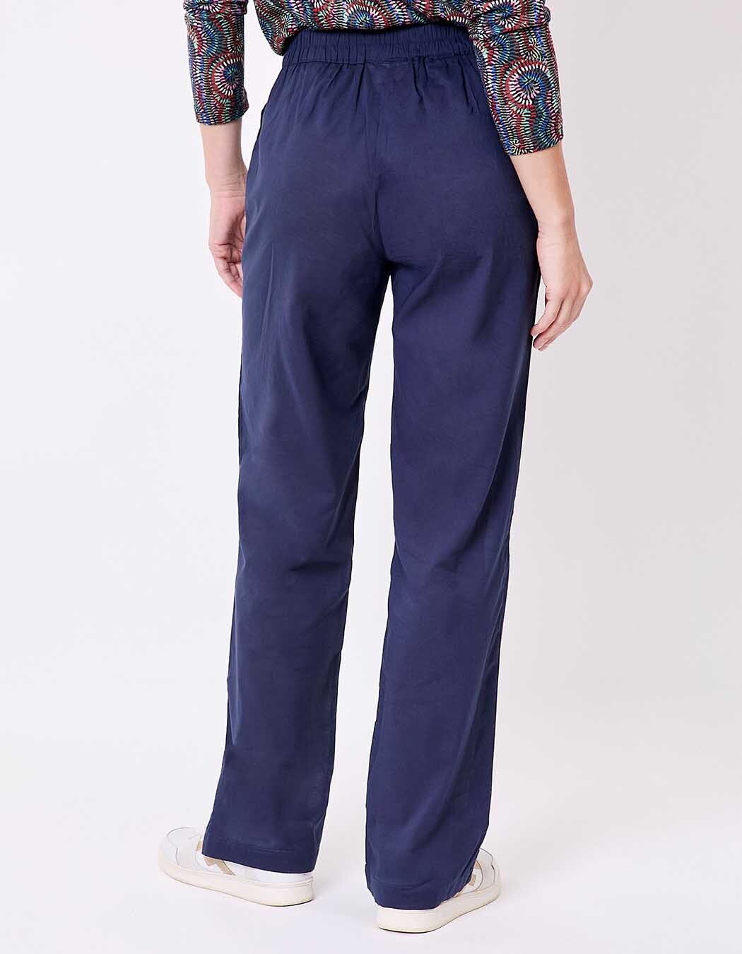Pantalon droit voile de coton bio imprimé La Fiancée