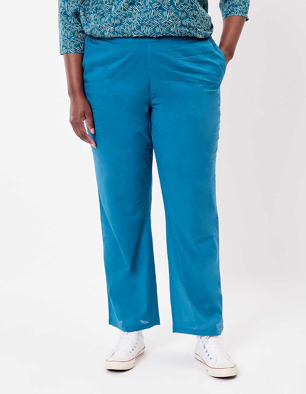 Pantalon droit voile de coton bio imprimé La Fiancée