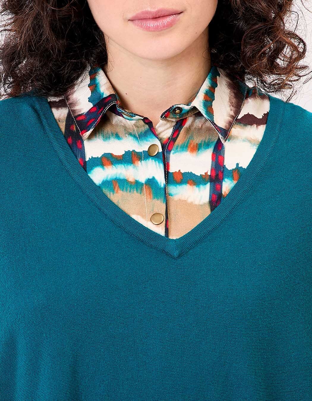 Pull oversize à manches longues en maille fine pour femme - Pull d