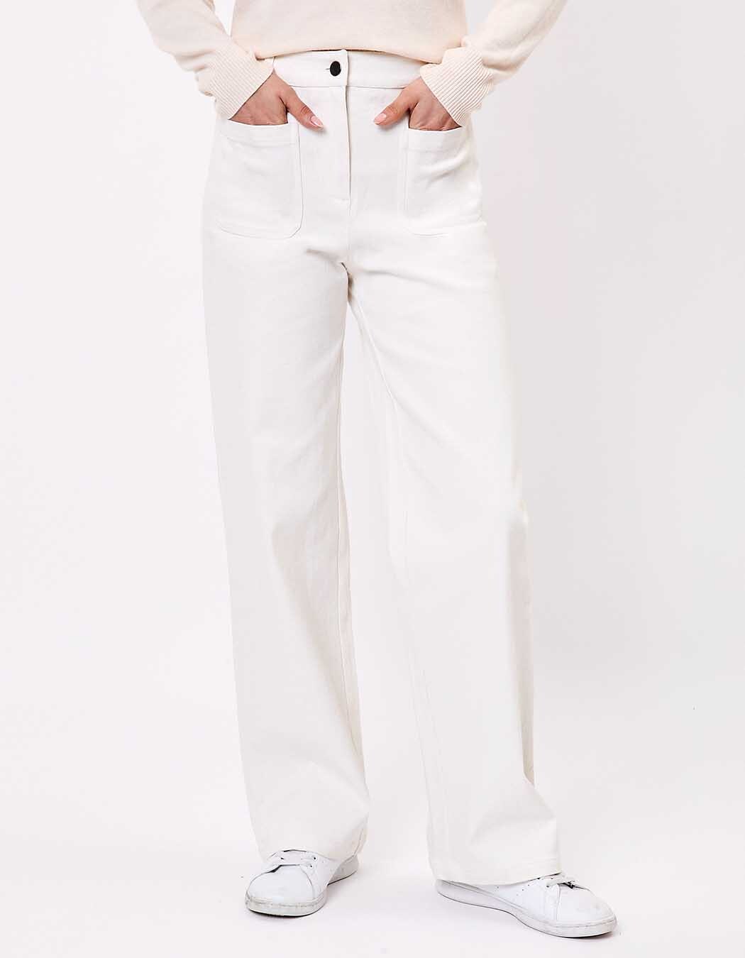 Jean large denim coton bio imprimé La Fiancée