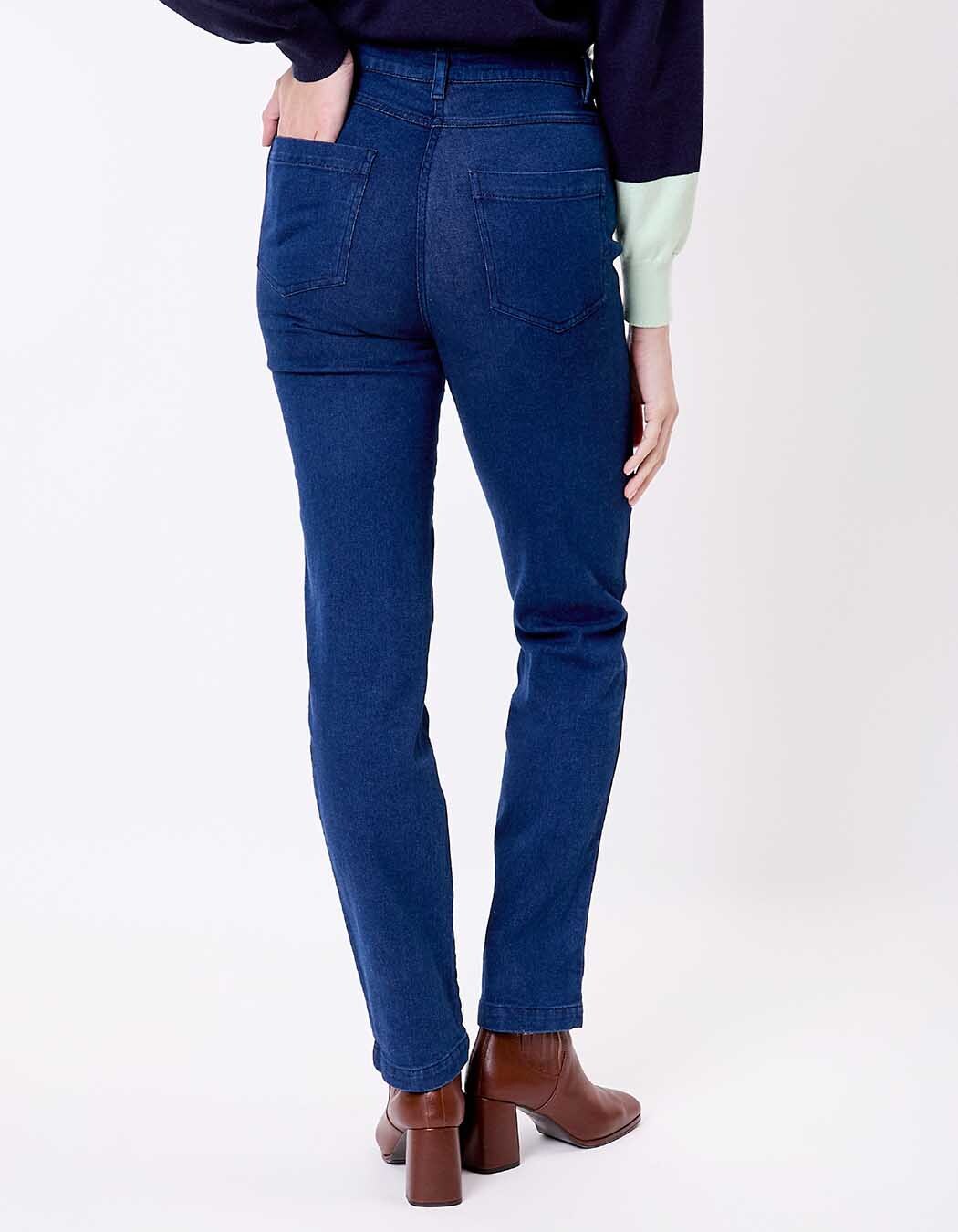 Jean droit denim coton bio imprimé La Fiancée