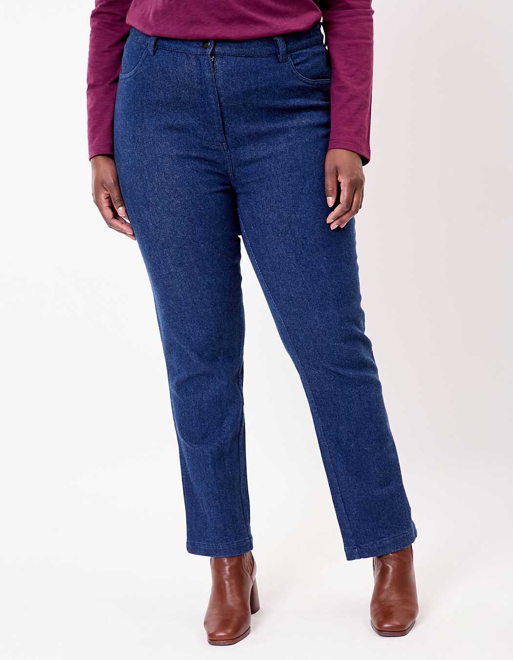 Jean droit denim coton bio imprimé La Fiancée