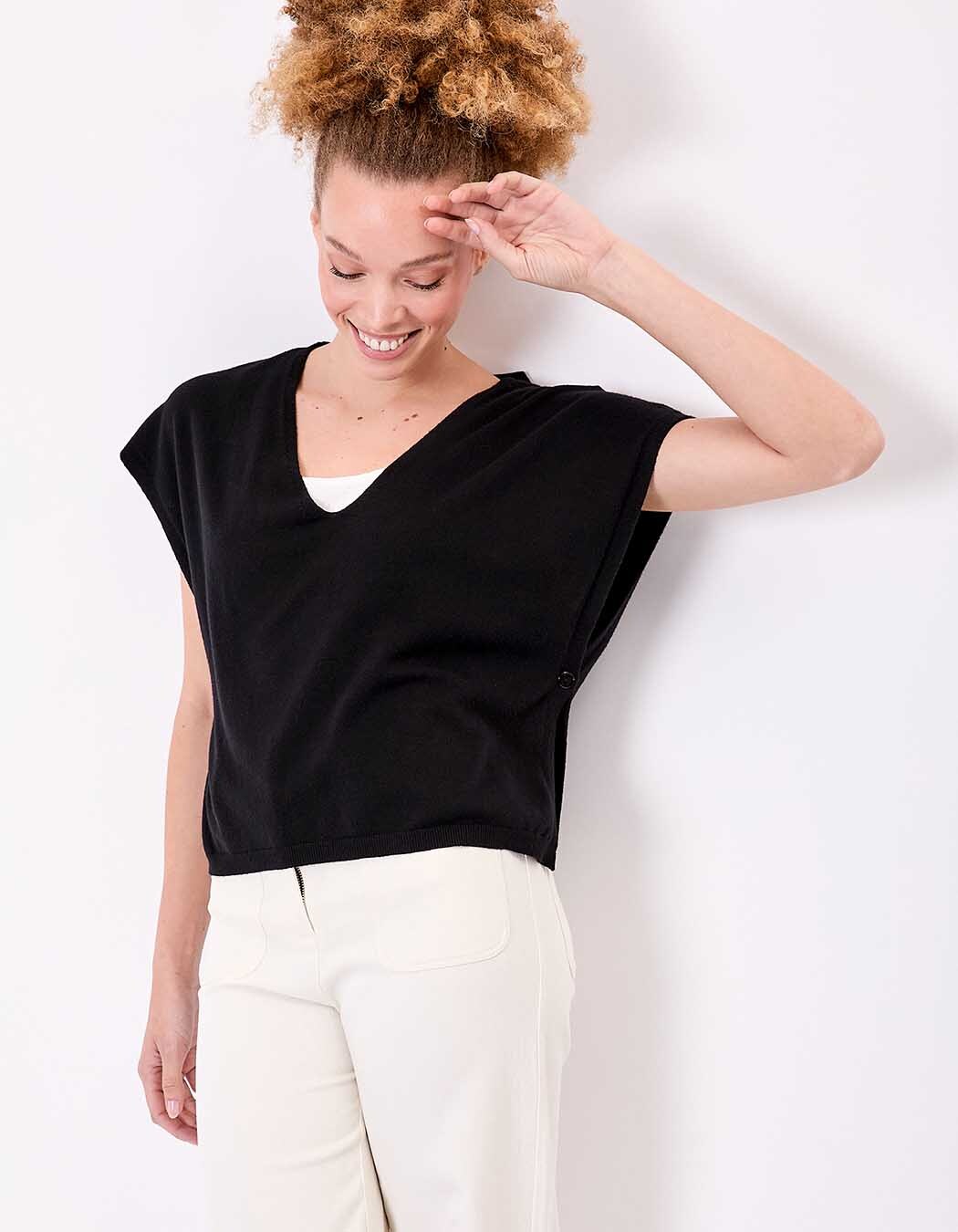Pull maille sans manche imprimé La Fiancée