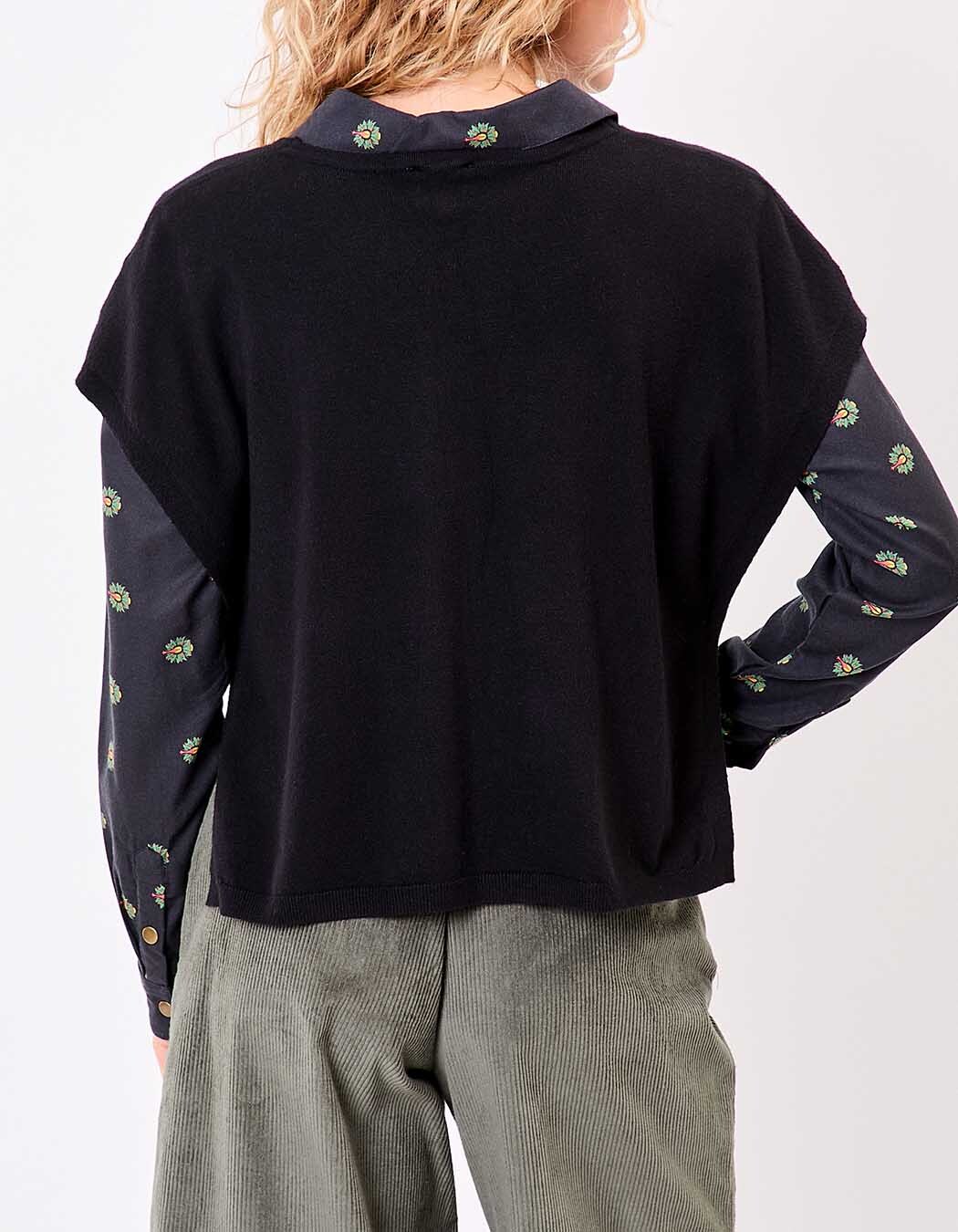 Pull maille sans manche imprimé La Fiancée