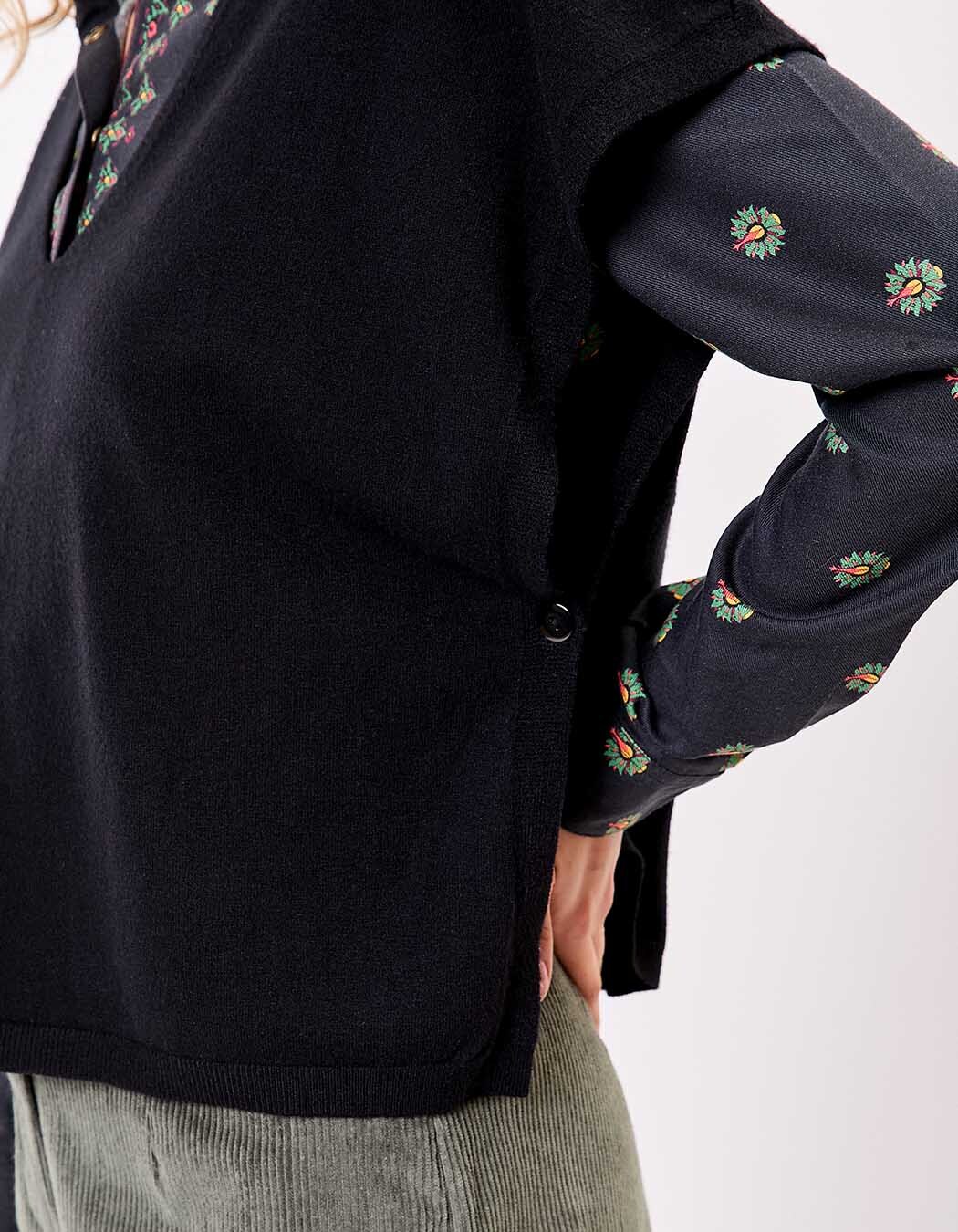 Pull maille sans manche imprimé La Fiancée