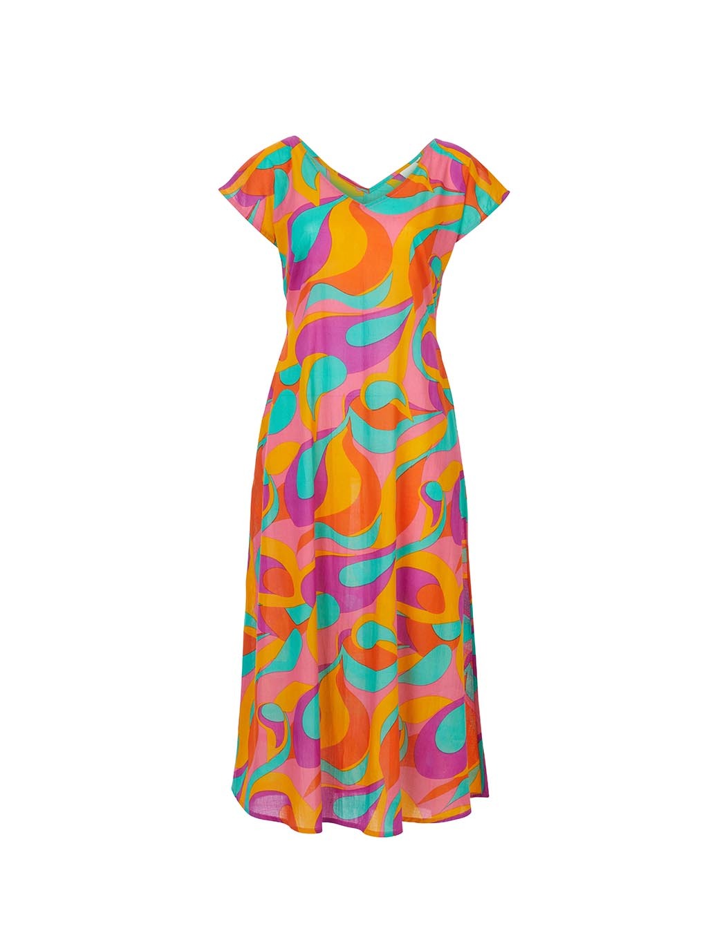 Robe longue voile de coton bio imprimé La Fiancée