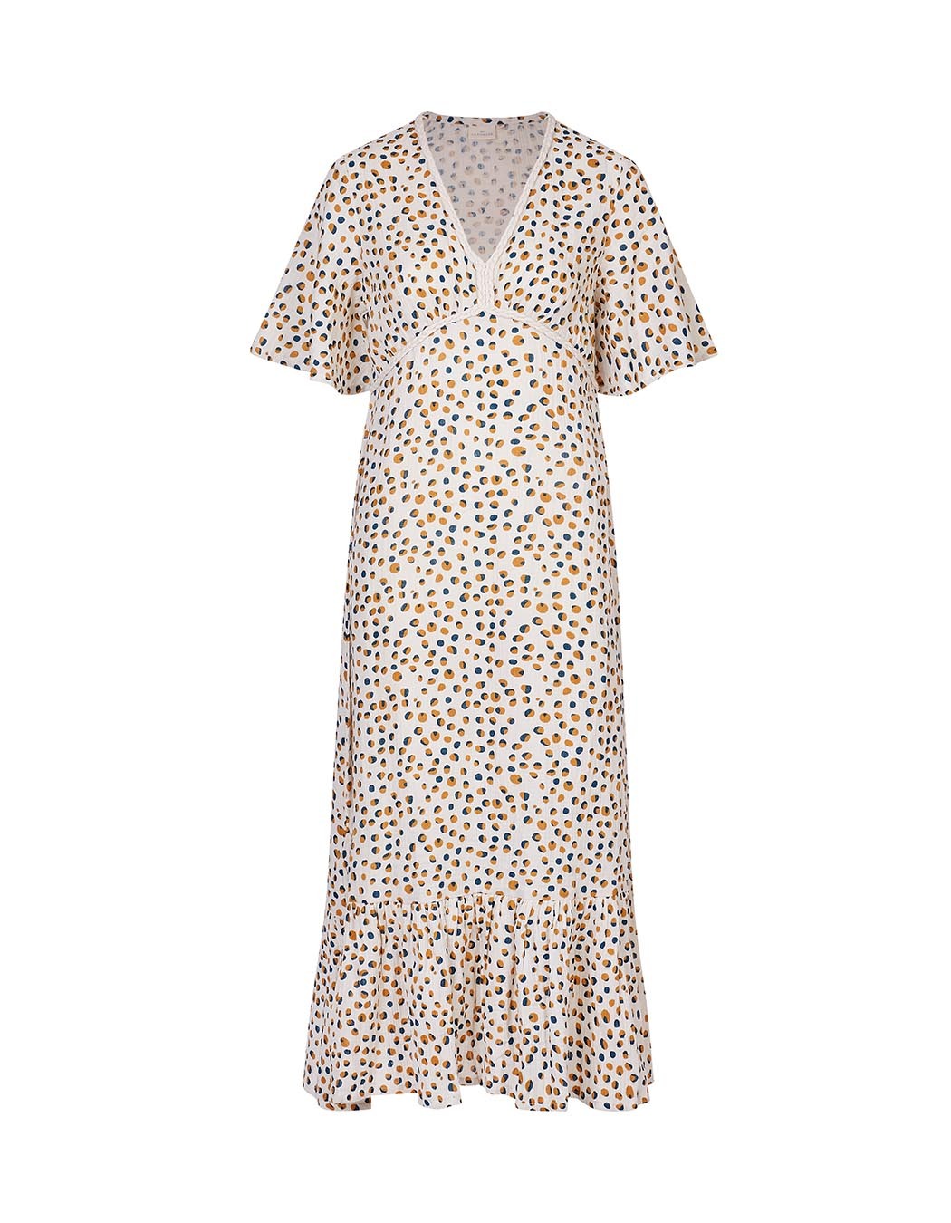 Robe longue évasée gaze de coton bio imprimé La Fiancée