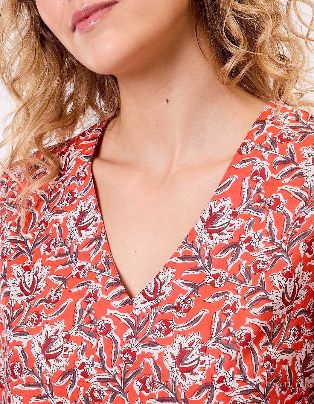 Tunique femme voile de coton bio imprimé La Fiancée