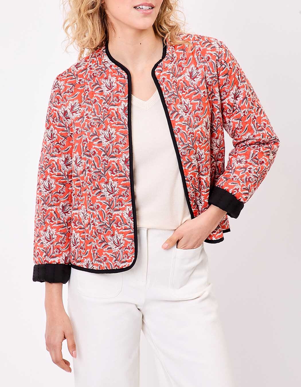 Veste matelassée réversible coton bio imprimé La Fiancée