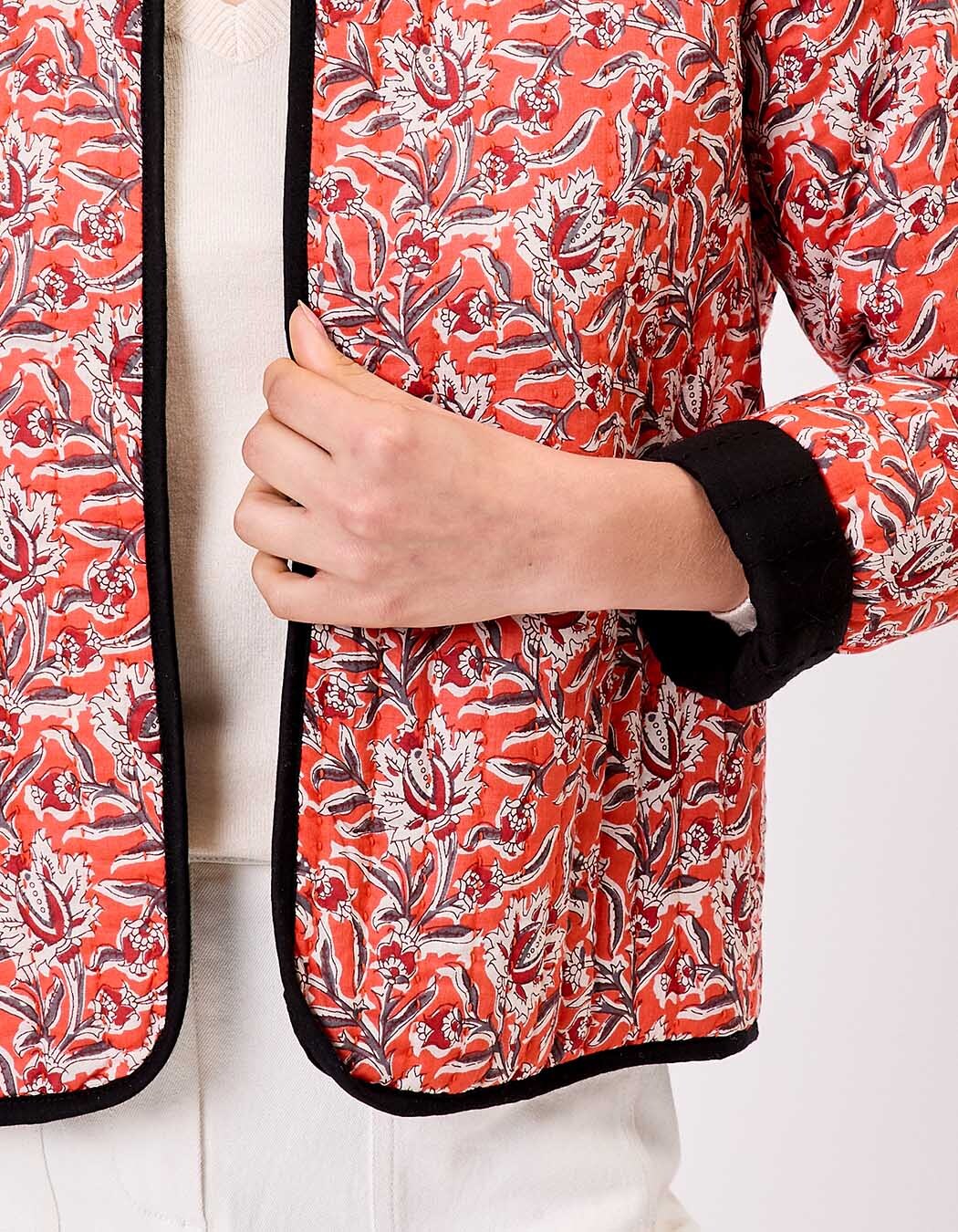 Veste matelassée réversible coton bio imprimé La Fiancée