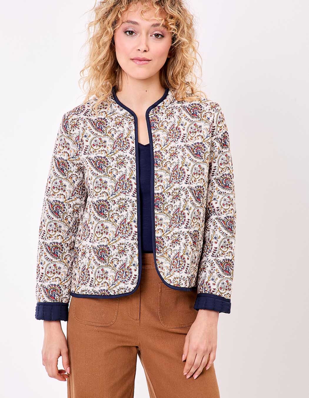 Veste matelassée réversible coton bio imprimé La Fiancée