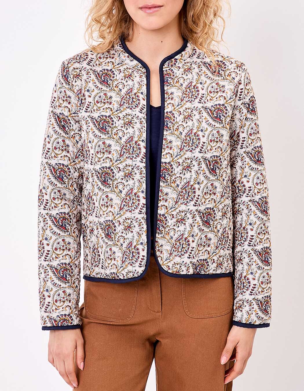 Veste matelassée réversible coton bio imprimé La Fiancée