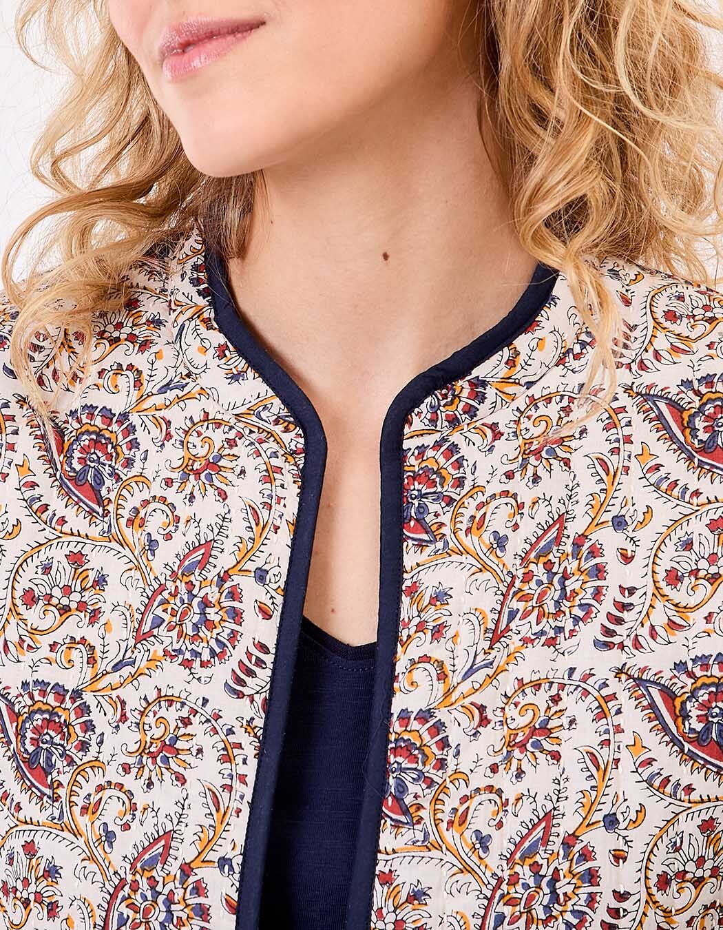 Veste matelassée réversible coton bio imprimé La Fiancée