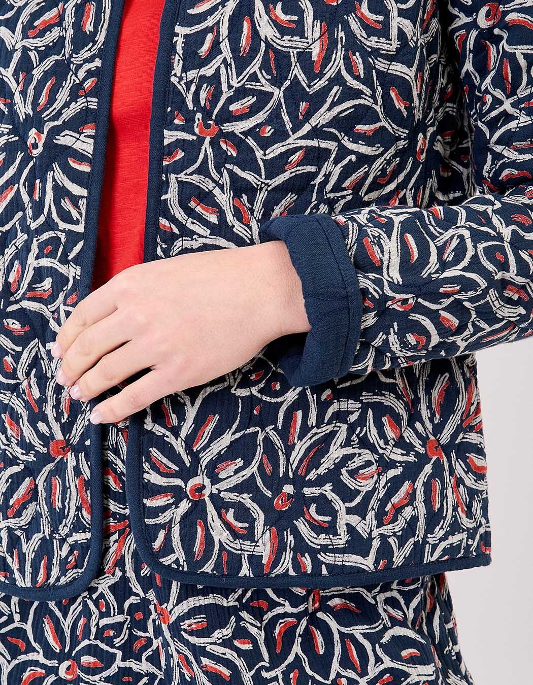 Veste matelassée réversible gaze de coton bio imprimé La Fiancée