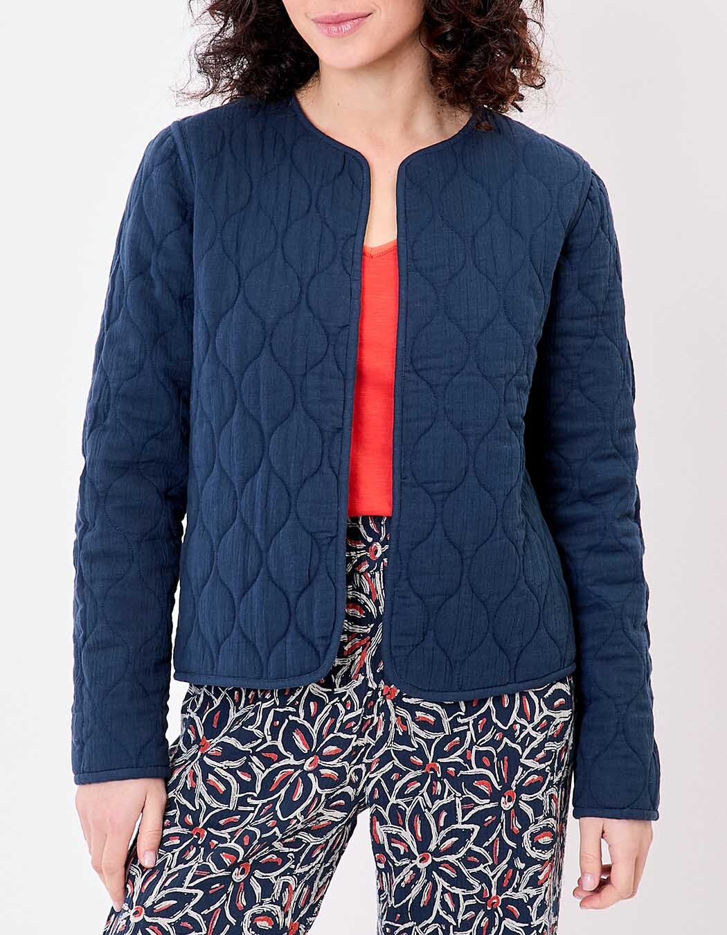 Veste matelassée réversible gaze de coton bio imprimé La Fiancée