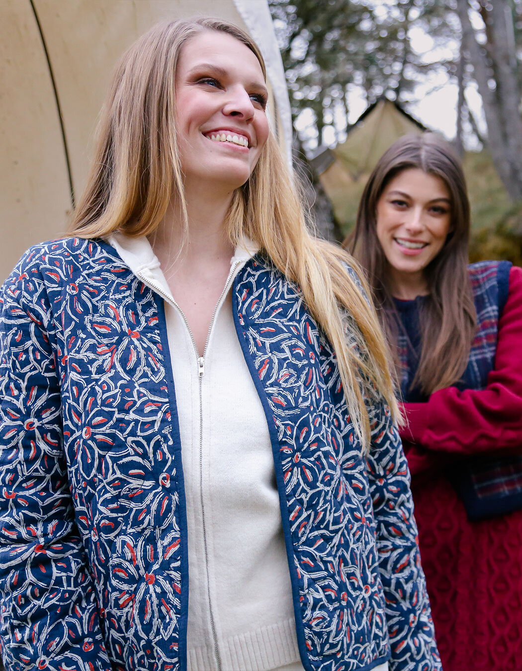 Veste matelassée réversible gaze de coton bio imprimé La Fiancée