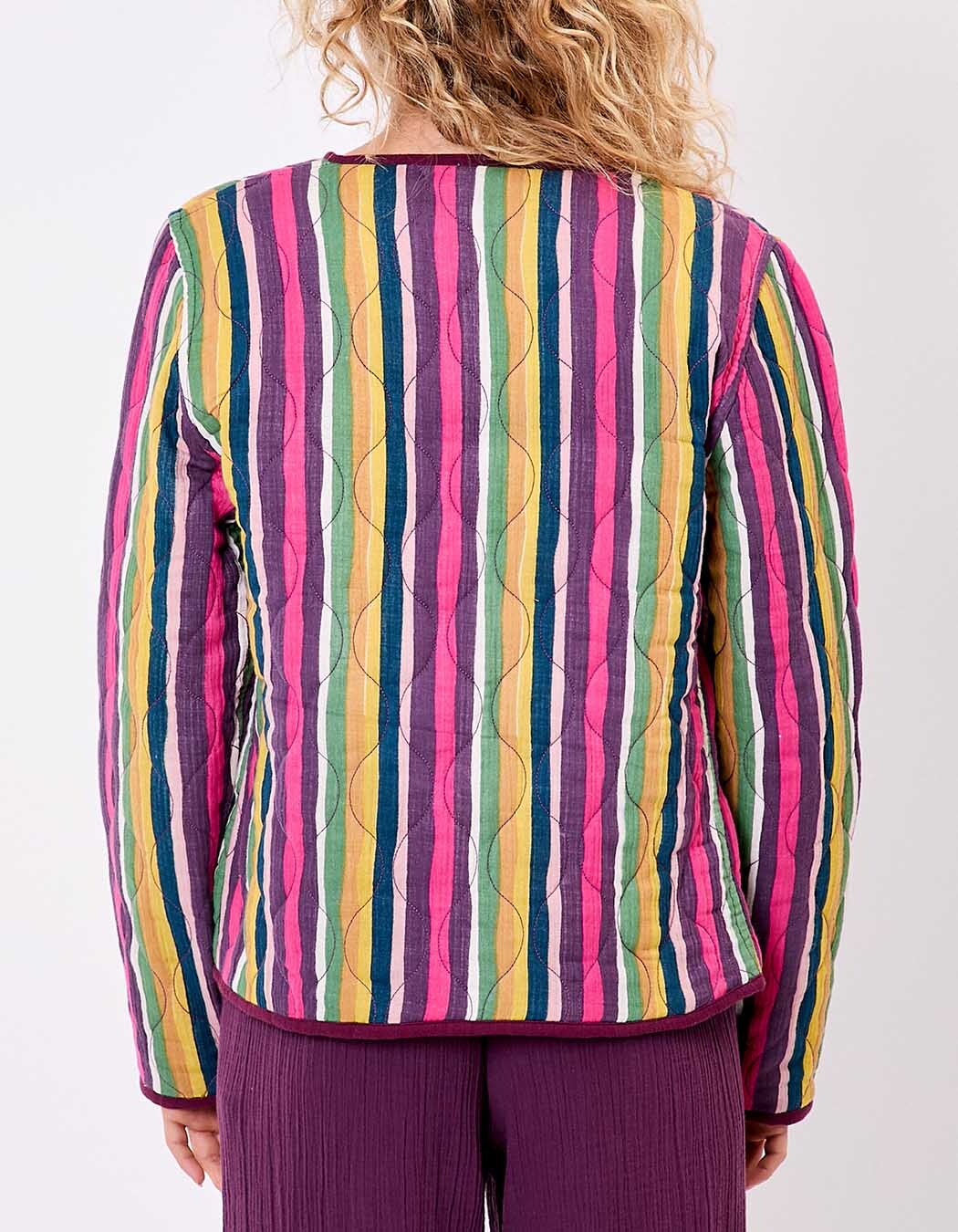 Veste matelassée réversible gaze de coton bio imprimé La Fiancée