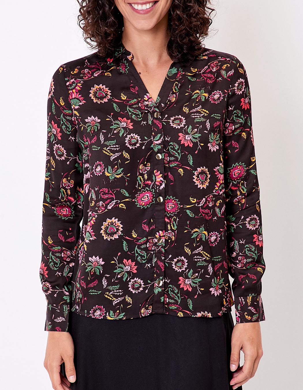 Chemise droite satinée imprimé La Fiancée