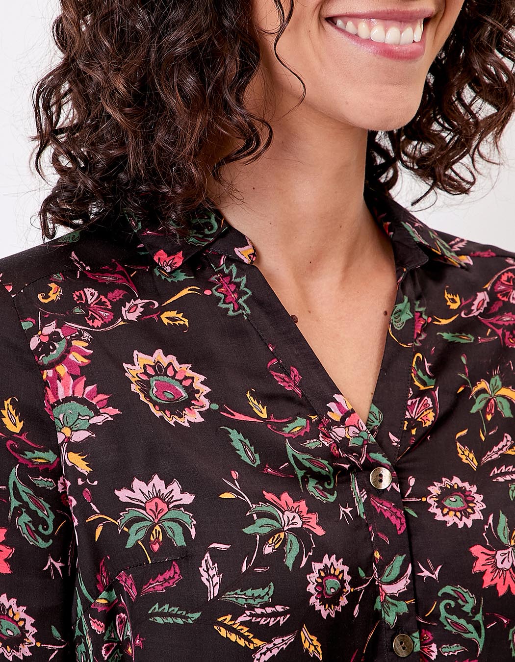Chemise droite satinée imprimé La Fiancée