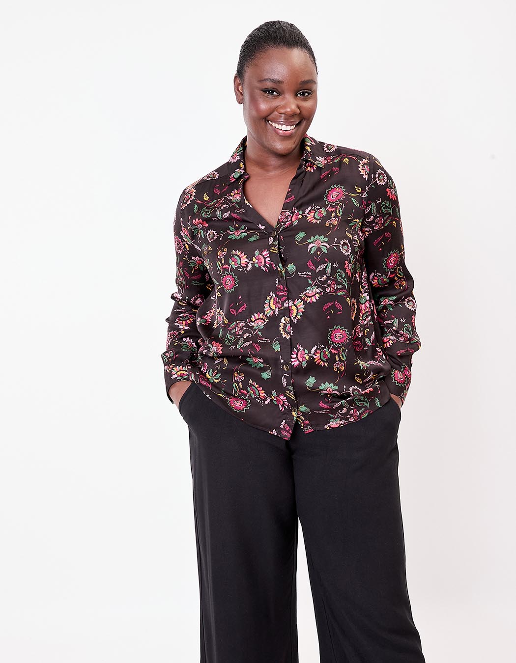 Chemise droite satinée imprimé La Fiancée