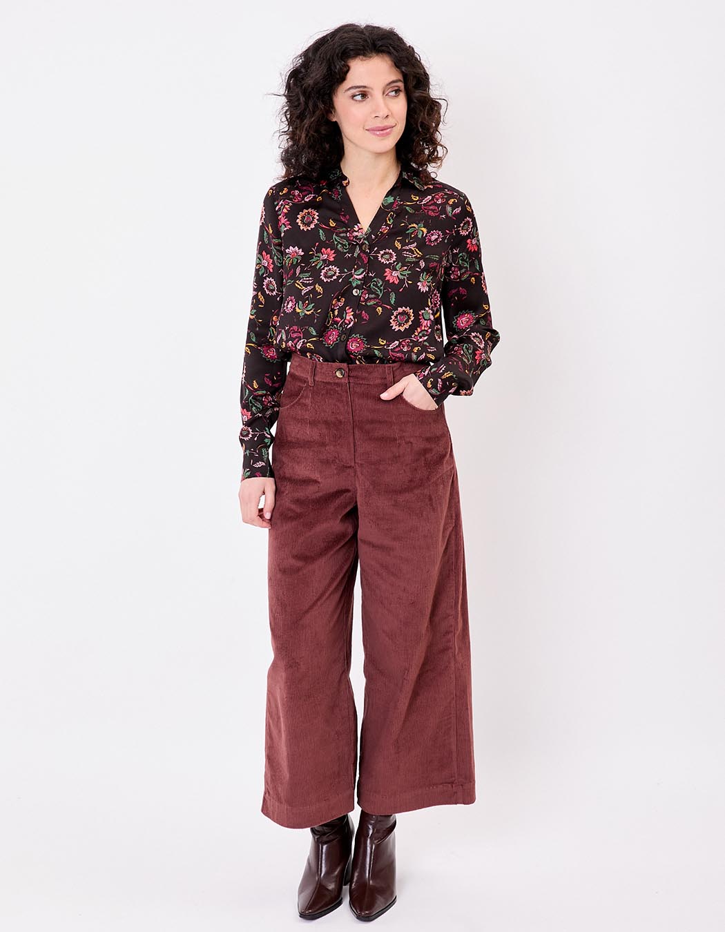 Chemise droite satinée imprimé La Fiancée