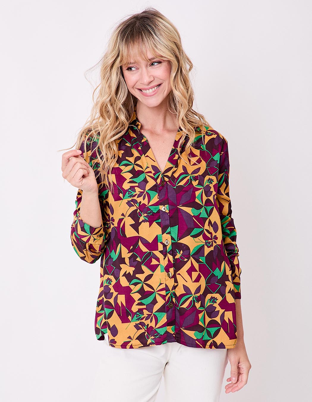 Chemise droite satinée imprimé La Fiancée