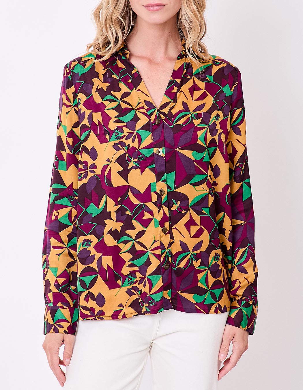 Chemise droite satinée imprimé La Fiancée