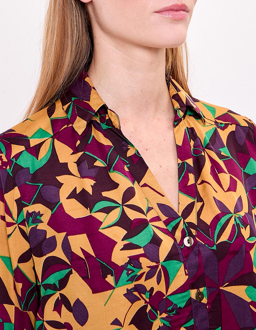Chemise droite satinée imprimé La Fiancée
