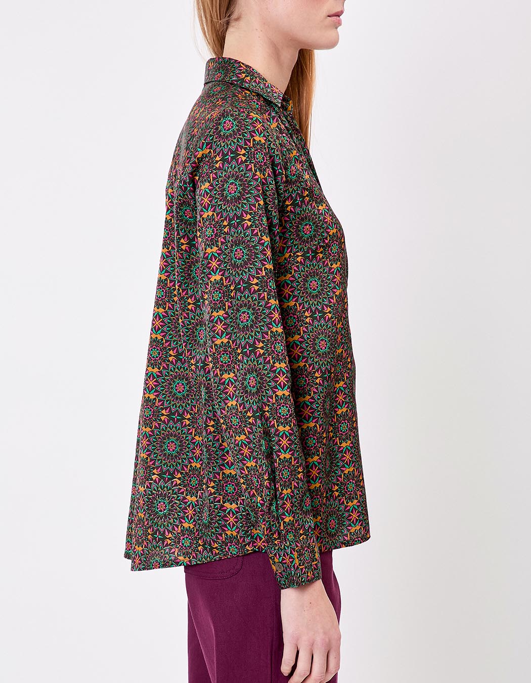 Chemise droite satinée imprimé La Fiancée